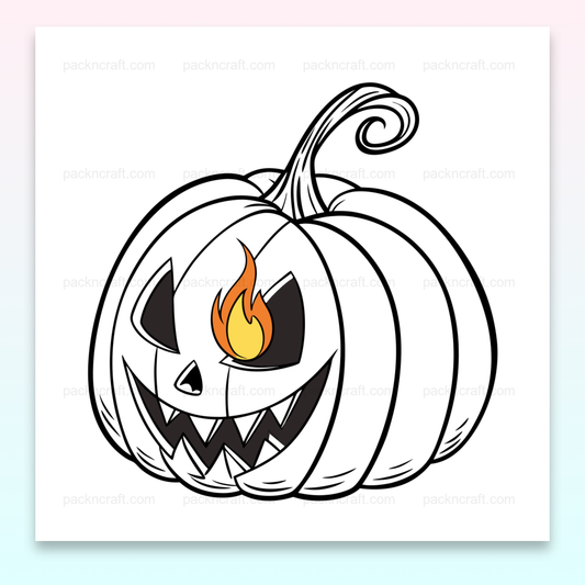 Illustration de citrouille enflammée pour Halloween, fichier SVG vectoriel.