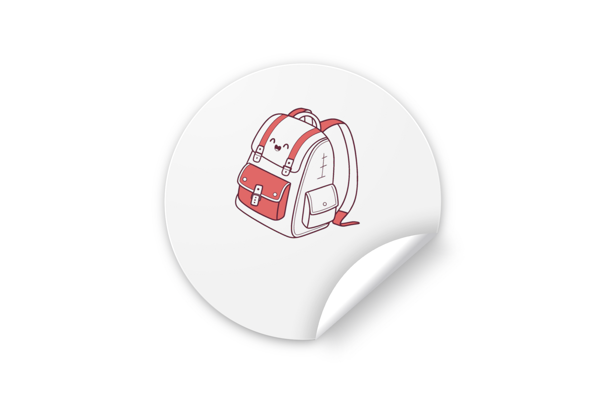 Sticker amusant d'un sac à dos au design minimaliste pour une école créative