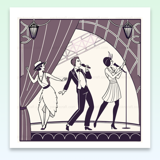 Poster cabaret vintage, style rétro, parfait pour déco murale.