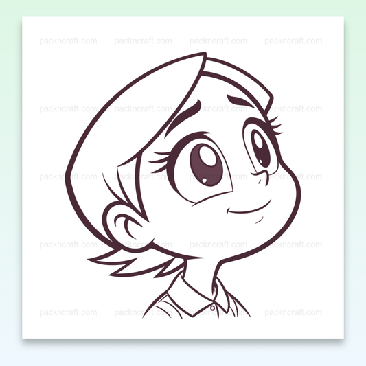 Illustration d'un enfant rêveur en style cartoon vectoriel, idéale pour créations DIY et papeterie.