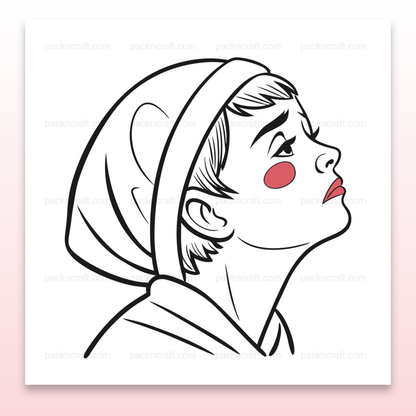 Garçon rêveur en illustration SVG pour projets créatifs et éducation.