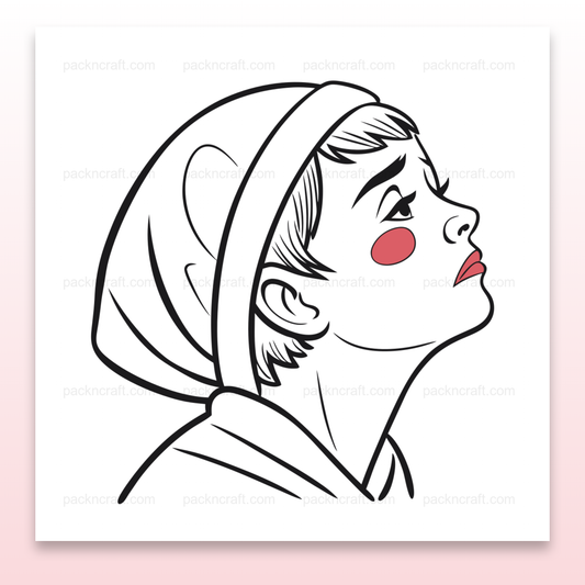 Garçon rêveur en illustration SVG pour projets créatifs et éducation.
