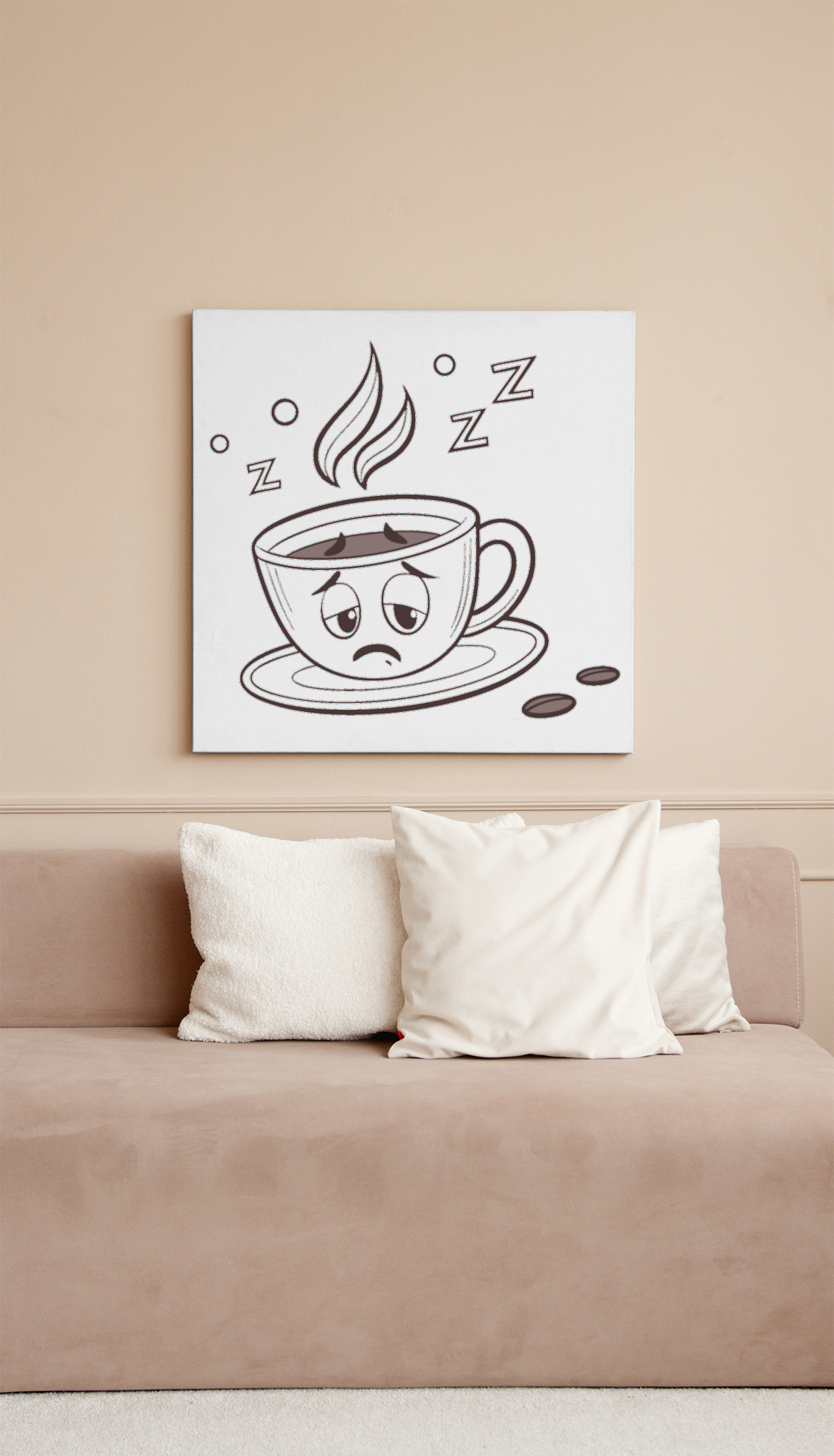 Cadre avec motif minimaliste décoratif pour des matins en mode détente