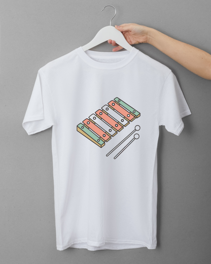 T-shirt enfantin orné d'un xylophone pastel au design plat captivant