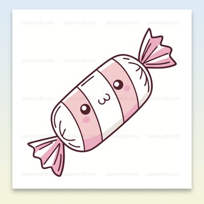 Illustration bonbon kawaii avec couleurs pastel