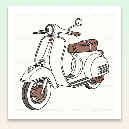 Illustration vintage scooter Zundapp Bella 1950s pour projets créatifs.