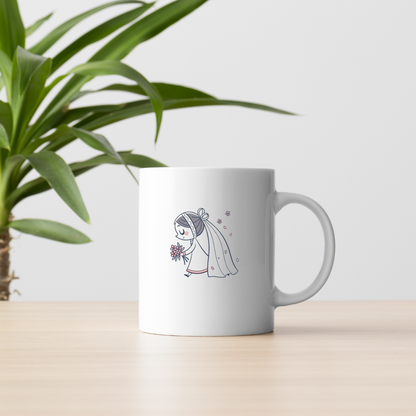 Visuel de mug imprimé avec bride veil, déco chic et intemporelle