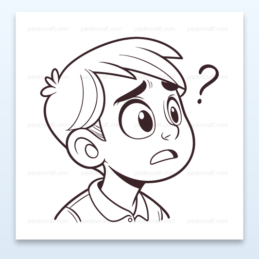 Illustration d'un garçon confus, usage éducatif et créatif