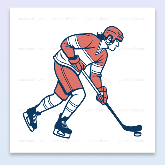Illustration vectorielle d'un joueur de hockey en action, usage sportif et déco.