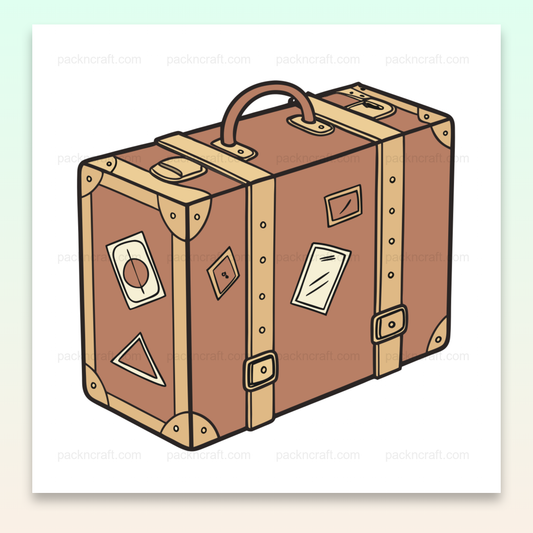 Illustration vectorielle d'une valise vintage, idéale pour projets DIY et déco