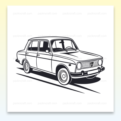 Illustration vintage de voiture classique en mouvement, parfaite pour déco rétro