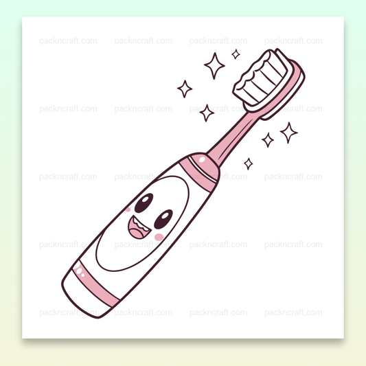 Illustration SVG de brosse à dents souriante, usage éducatif et DIY