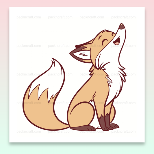 Illustration de renard rieur, joyeux et cartoon pour usage varié