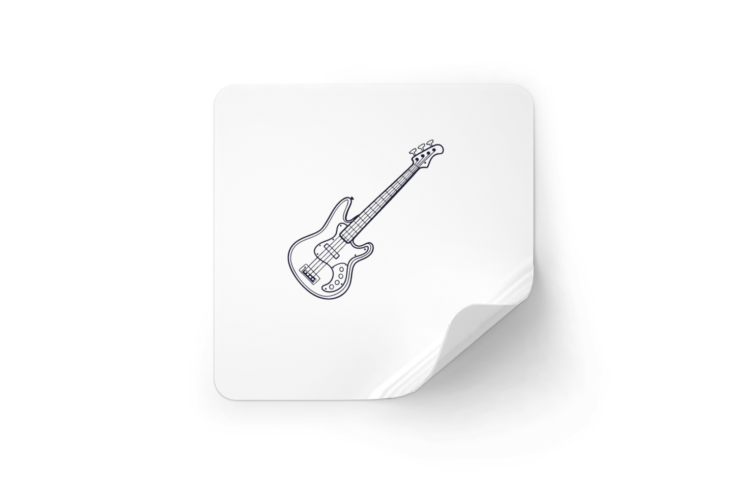 Sticker avec guitare basse vintage élégante dans un style musical épuré