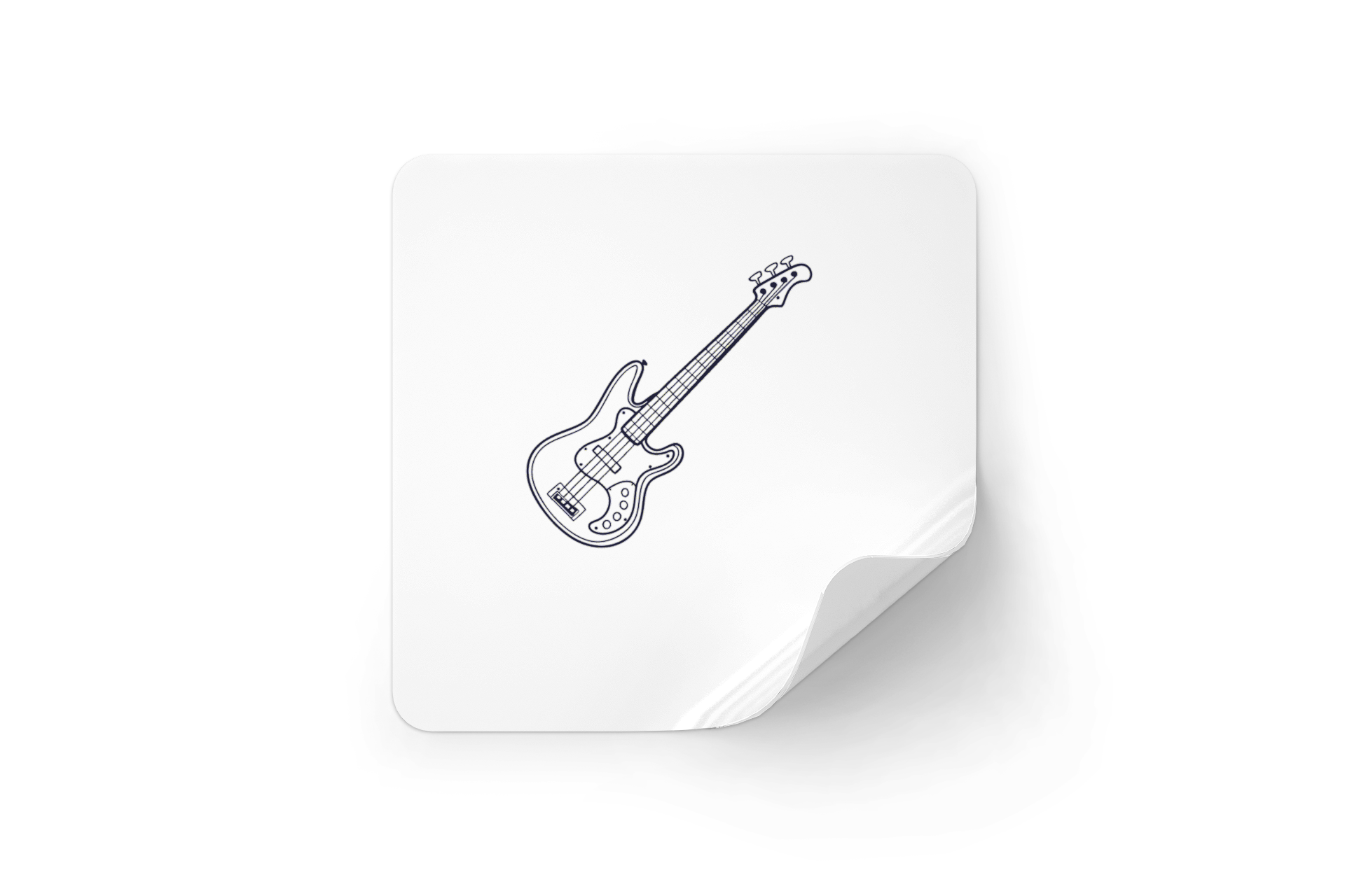 Sticker avec guitare basse vintage élégante dans un style musical épuré