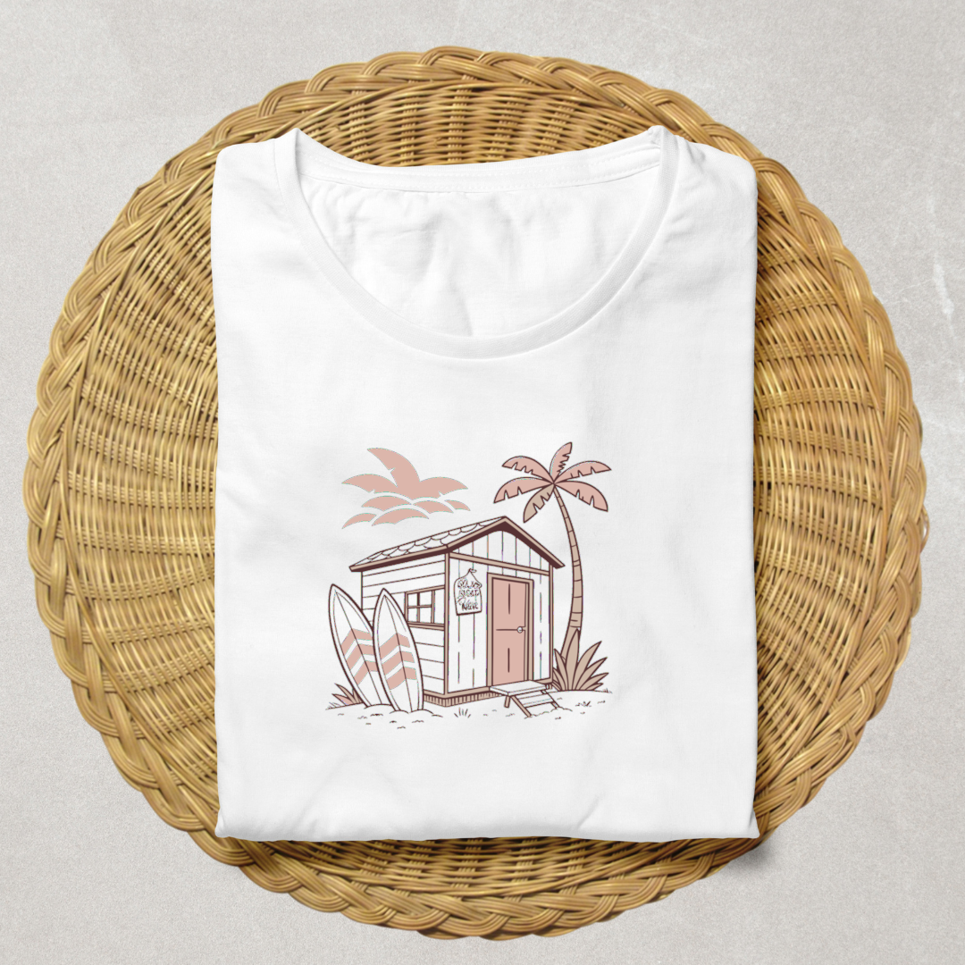 Design rétro de cabane sur shirt