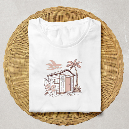 Design rétro de cabane sur shirt