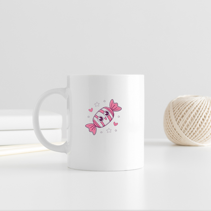 Mug avec un bonbon souriant et joyeux au style chaleureux et gourmand
