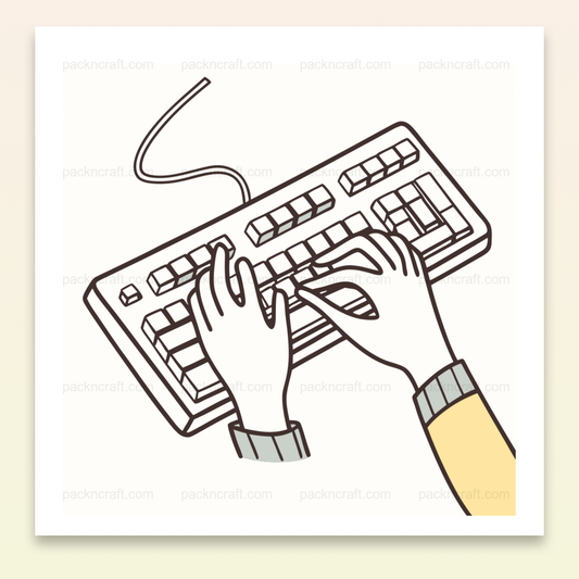 Typiste Concentrée | SVG Élégant | Bureau Vintage