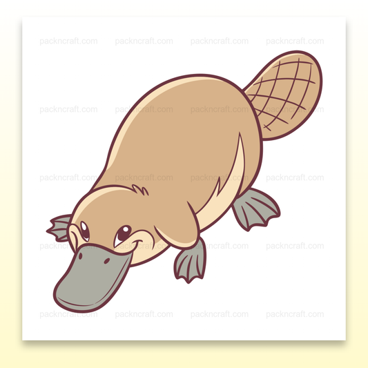 Illustration numérique d'un ornithorynque curieux en style cartoon, usage déco et éducatif.