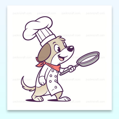 Adorable illustration de chien chef cuisine, usage DIY et éducatif