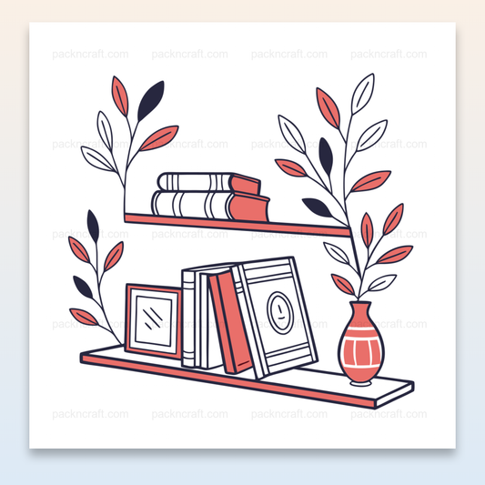 Illustration style doodle d'une étagère avec livres, décoration intérieure