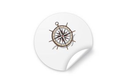 Sticker au motif nautique avec rose des vents classique et design épuré