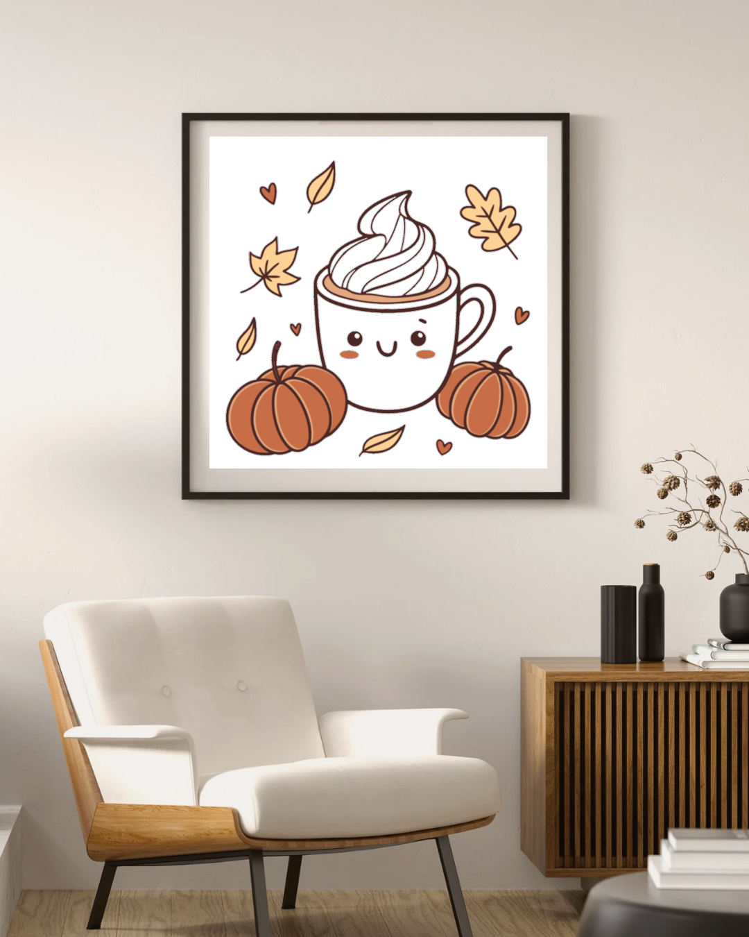 Mug automnal avec décor digital épicé pour apporter chaleur et joie