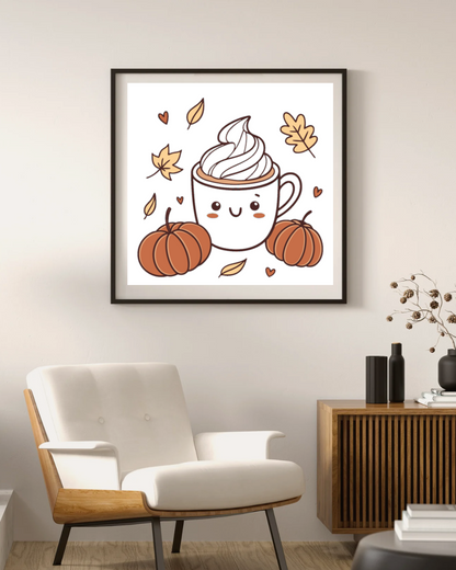 Mug automnal avec décor digital épicé pour apporter chaleur et joie