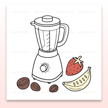 Illustration d'un blender avec fruits, idéale pour la cuisine créative et DIY