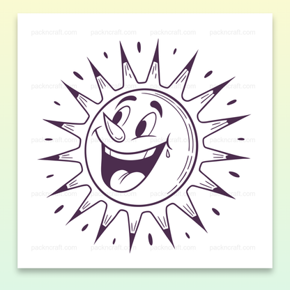 Illustration de soleil joyeux en style minimaliste, idéale pour DIY ou déco.
