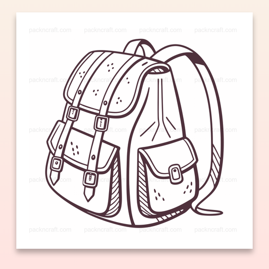 Illustration vintage de sac à dos en style minimaliste pour DIY et décoration.