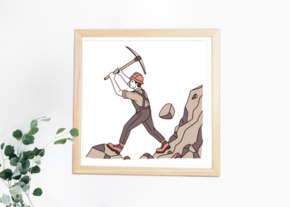 Mineur et Pioche | Style Vintage SVG | Thème Industriel