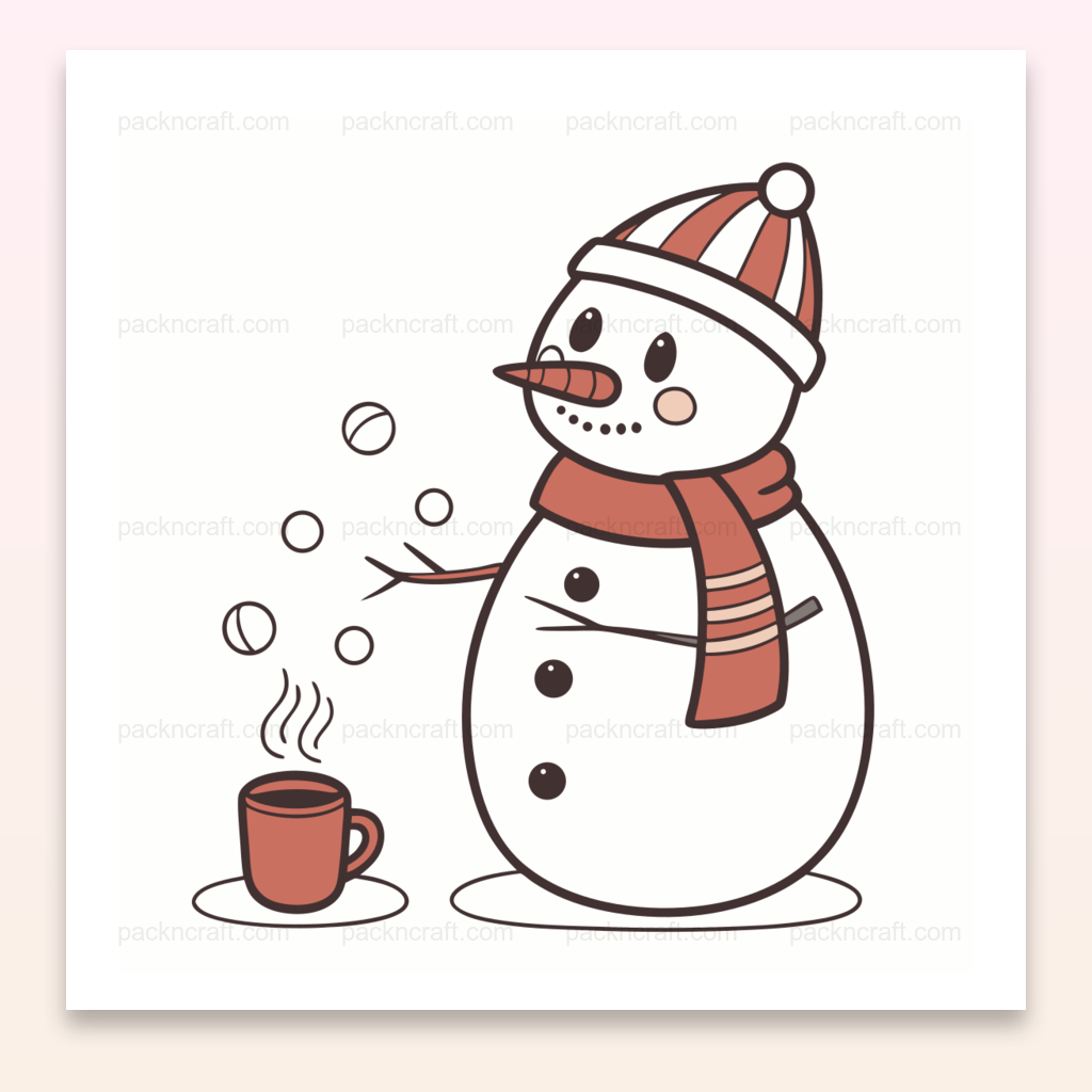 Illustration vectorielle de bonhomme de neige enjoué pour projets créatifs d'hiver.