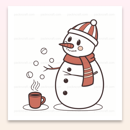 Illustration vectorielle de bonhomme de neige enjoué pour projets créatifs d'hiver.