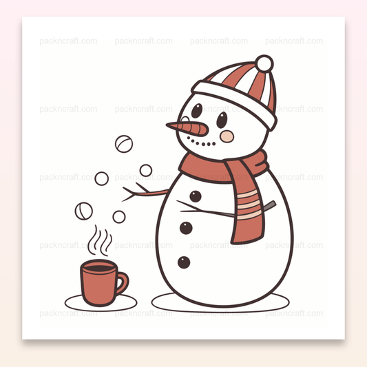 Illustration vectorielle de bonhomme de neige enjoué pour projets créatifs d'hiver.