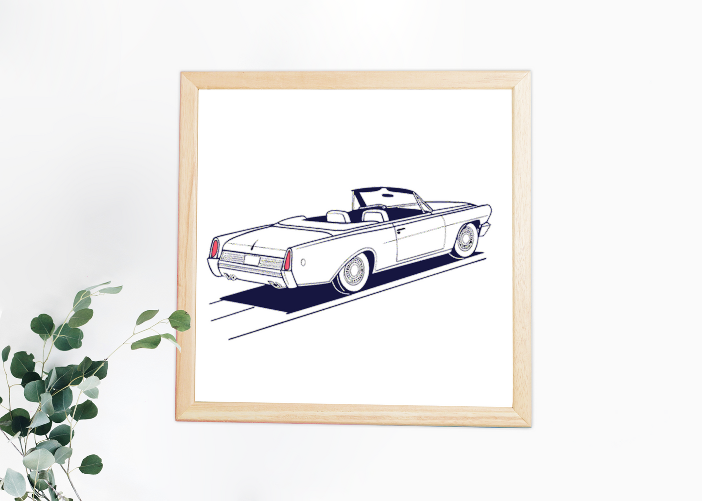 Cadre décoratif Lincoln Continental 1961 pour une touche classique.