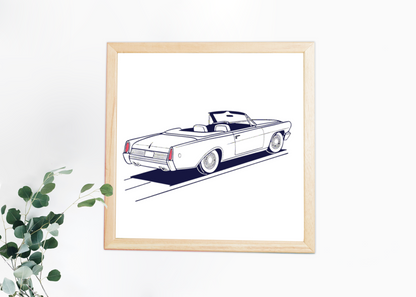 Cadre décoratif Lincoln Continental 1961 pour une touche classique.