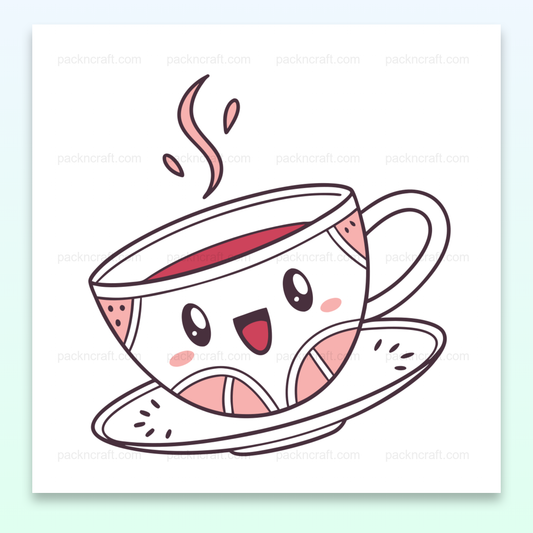 Illustration d'une tasse joyeuse kawaii en SVG idéale pour papeterie et décoration