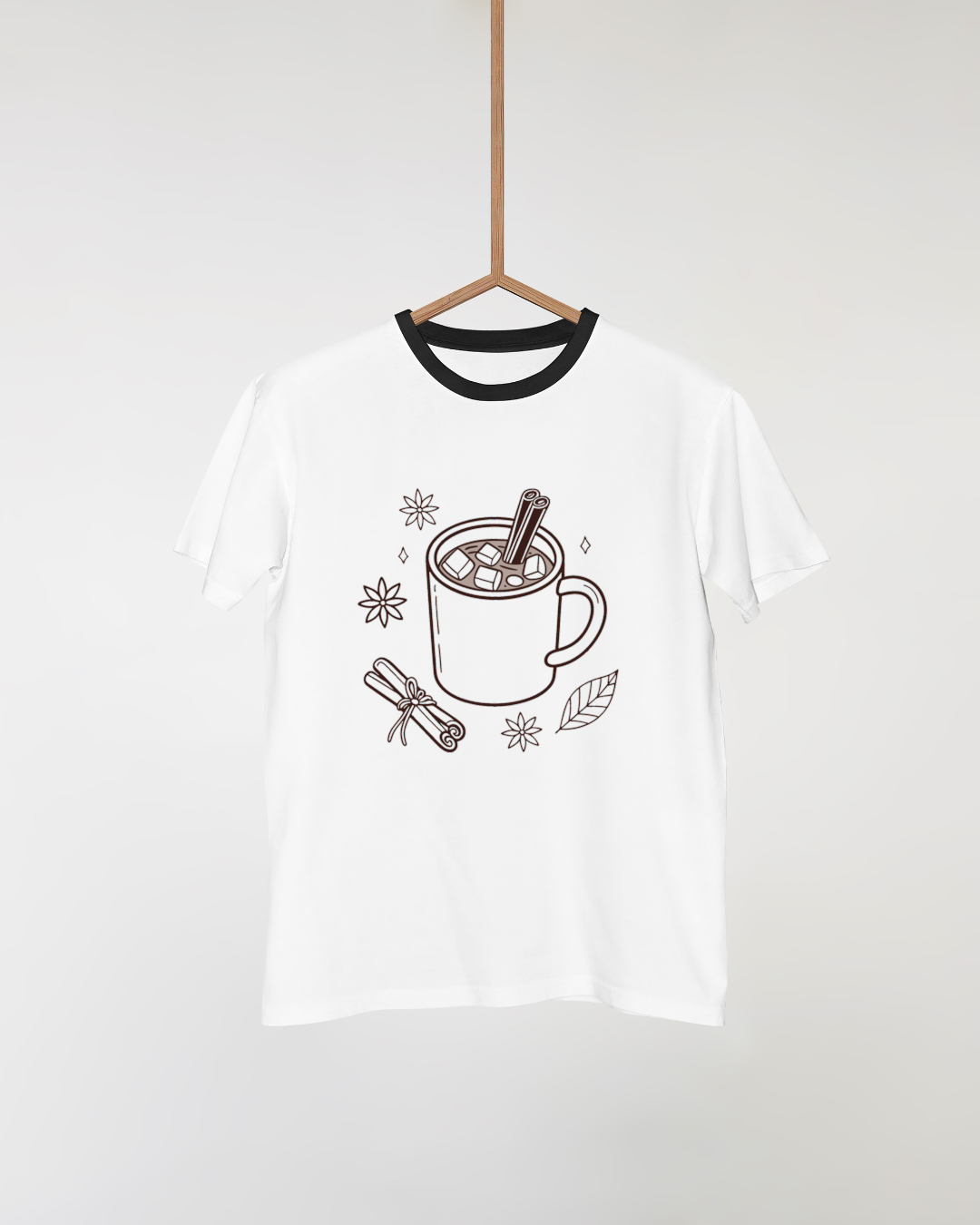 T-shirt avec motif hivernal minimaliste de chocolat chaud épicé
