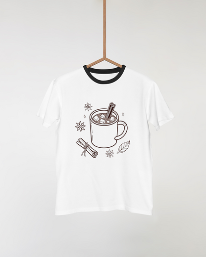 T-shirt avec motif hivernal minimaliste de chocolat chaud épicé