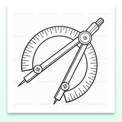 Illustration numérique d'un compas précis, idéal pour projets scolaires et décorations.
