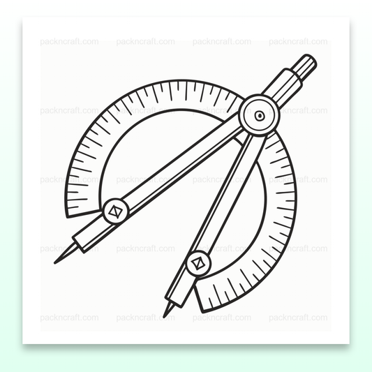 Illustration numérique d'un compas précis, idéal pour projets scolaires et décorations.