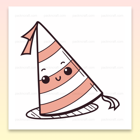 Illustration kawaii de chapeau de fête en style vectoriel mignon