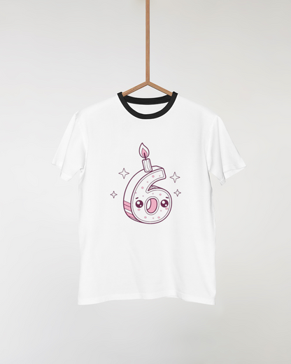 Visuel adorable du chiffre 6 sur un t-shirt pour un look unique