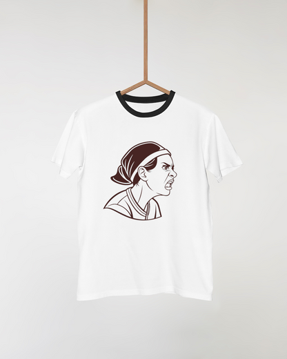 T-shirt style vintage avec icône femme transmettant de puissantes émotions