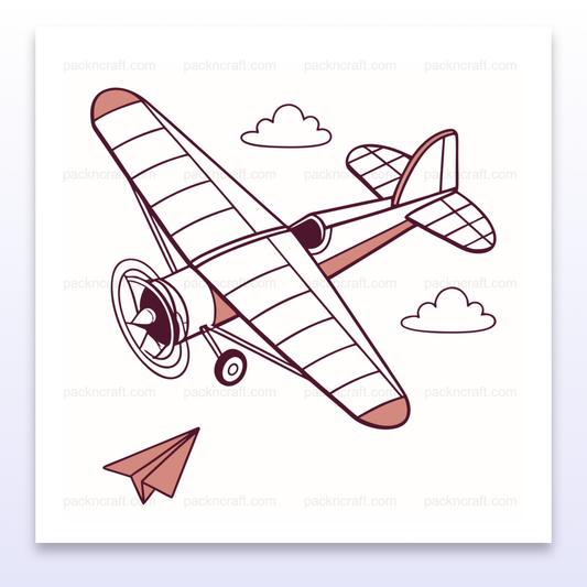 Illustration d'un avion vintage en vol, idéale pour projets DIY et déco aérienne