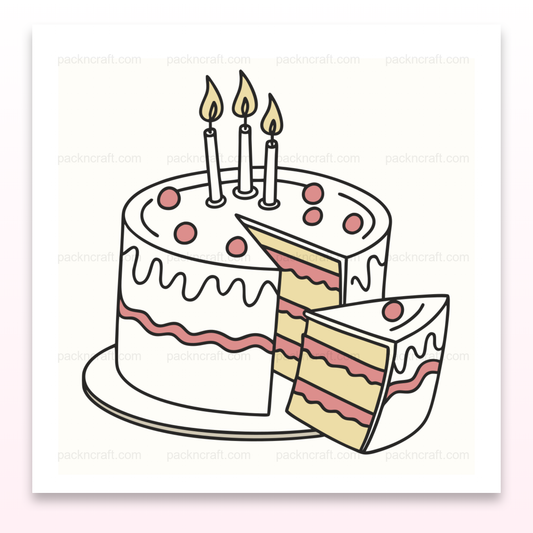 Illustration vectorielle de gâteau d'anniversaire avec bougies pour décorations festives et papeterie.