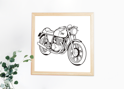 Cadre décoratif avec moto vintage Norton Commando pour intérieur chic
