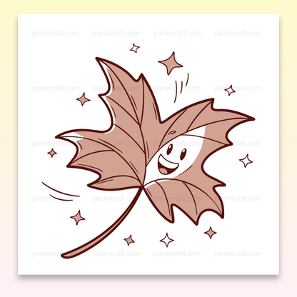 Illustration de feuille joyeuse dansante, idéale pour DIY et papeterie.